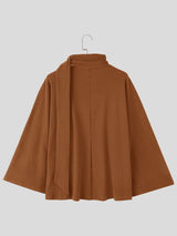 Men's Early Autumn Urban Casual Integrated Attached Scarf Kimono Long Sleeve Scarf Collar Cloak SKUL82408