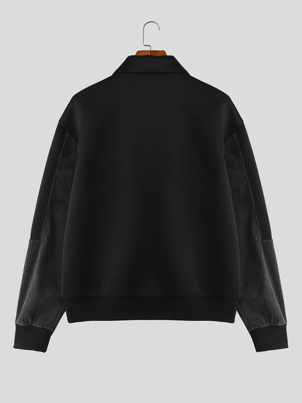 Men's Colorblock Corduroy Long Sleeve Jacket SKUL30494