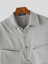 Men's Deconstructed Cropped Long Sleeve Shirt SKUL37872