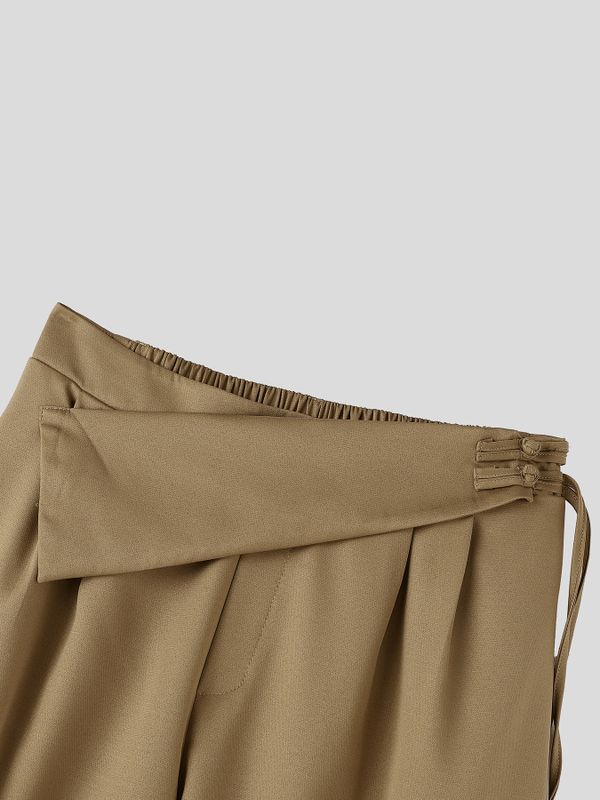 Men's Deconstructed Double Placket Button Short Sleeve Shirt SKUL60071