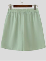 Men's Solid Color Bow Split Casual Short SKUL51763