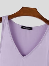 Men's Solid Color Distressed Strap Tank SKUL47745