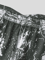 Men's Faux Denim Splatter Print High-Waisted Booty Short SKUL75678