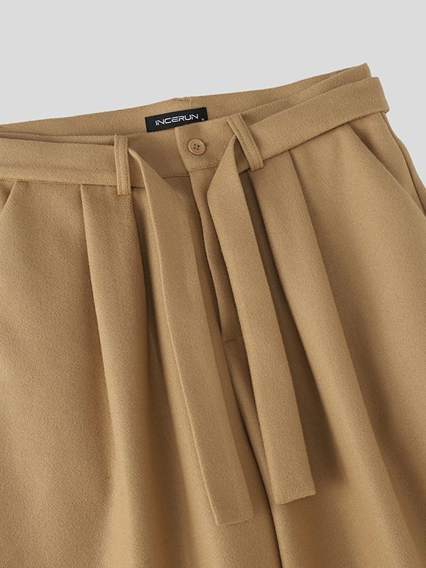 Men's Solid Color High Waist Wide Leg Pant SKUL47880