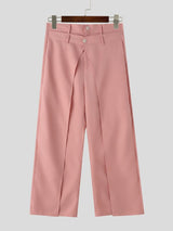 Men's Avant-Garde Asymmetric Layered High Waist Draped Wide Leg Pant SKUL68499