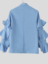 Men's Deconstructed Ruffle Patchwork Casual Blazer SKUL40180