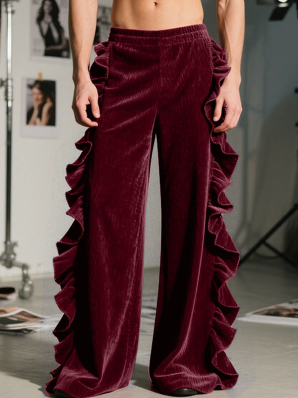 Men's Ruffled Patchwork Casual Pant SKUL29718