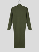 Men's Avant-Garde High Street Ultra High Side Slit Longline Fitted Long Sleeve T-shirt SKUL83123