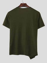 Men's Asymmetrical Placket Design Button Long Sleeve T-shirt SKUL50511