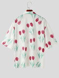 Mens Floral Print Revere Collar Shirt SKUK51028