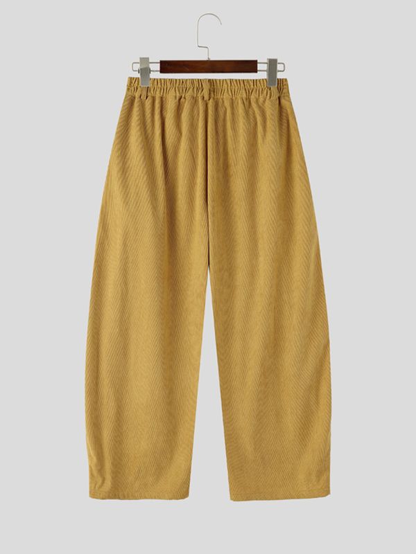 Men's Avant-Garde Ultra-Baggy Wide-Wale Corduroy Pleated Balloon Pant SKUL66590