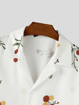 Mens Floral Print Short Sleeve Shirt SKUL11546