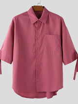 Men's Bow Tie Half Sleeve Shirt SKUL39894