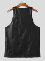 Mens Leather Loose Casual Tank SKUL01316