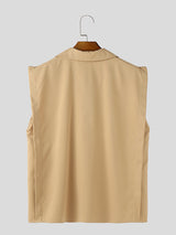 Mens Solid Color Half-Zip Tank SKUL07647