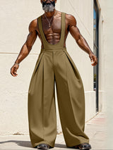 Men's Solid Color Wide Leg Jumpsuit SKUL54423
