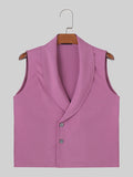 Mens Solid Button Front Sleeveless Waistcoat SKUK51078
