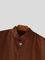 Men's Solid Color Ruffle Hem Sleeveless Waistcoat SKUL23520