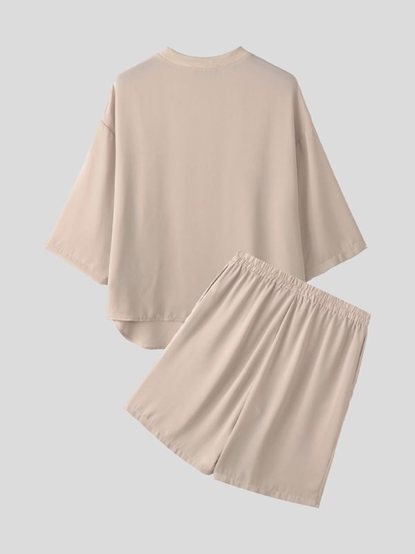 Men's Avant-Garde Sheer Aesthetic Casual Sheer Mesh Oversized Two Pieces Outfit SKUL68365