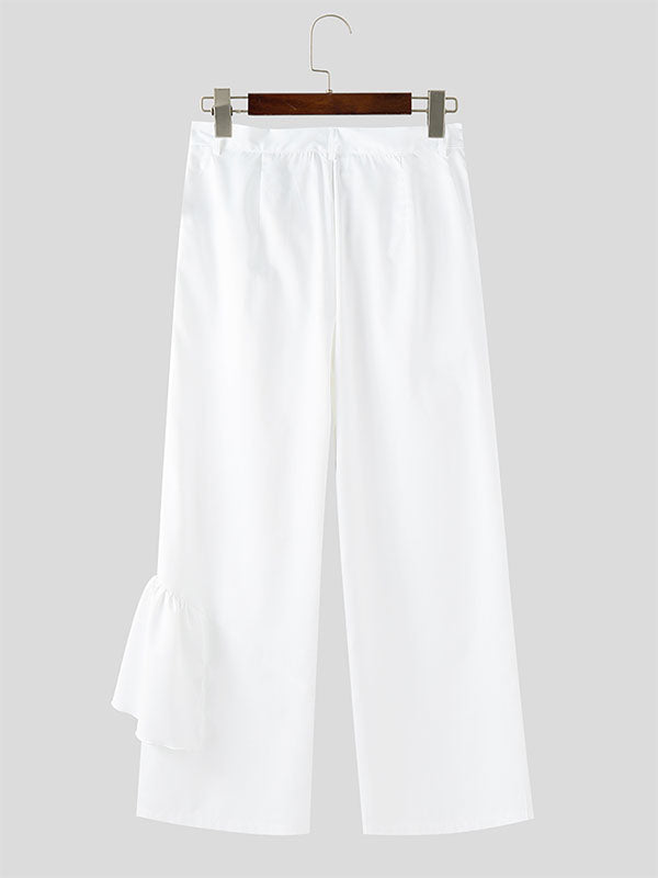 Mens Ruffle Trim Design Casual Pant SKUL10637
