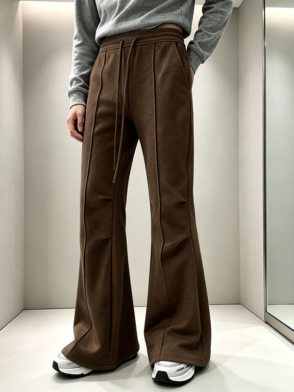 Men's Clean Fit Retro Heavyweight Drape Bell Bottom Full Length Pant SKUL84044