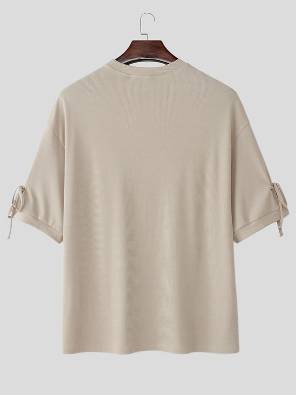 Mens Solid Color Casual Short Sleeve T-Shirt SKUL16852