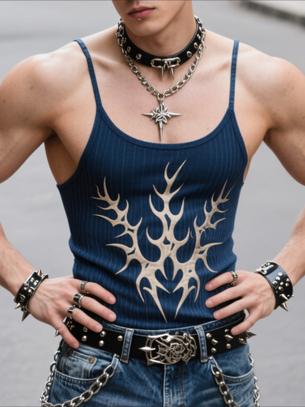 Men's Flame Print Sleeveless Tank SKUL23950