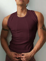 Men's Solid Color Textured Casual Tank SKUL30568