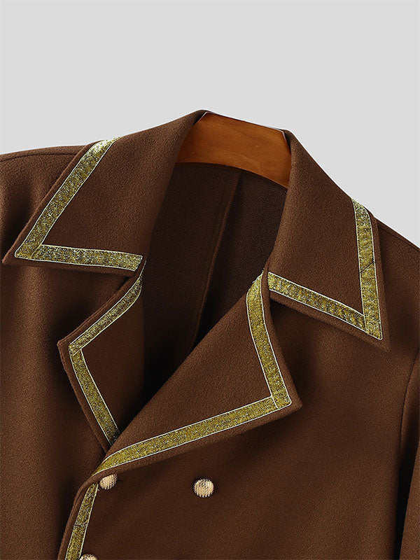 Men's Colorblock Piped Long Sleeve Coat SKUL27339