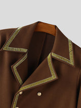 Men's Colorblock Piped Long Sleeve Coat SKUL27339