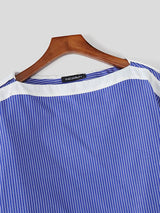 Men's Off Shoulder Contrast Color Long Sleeve Shirt SKUL47596