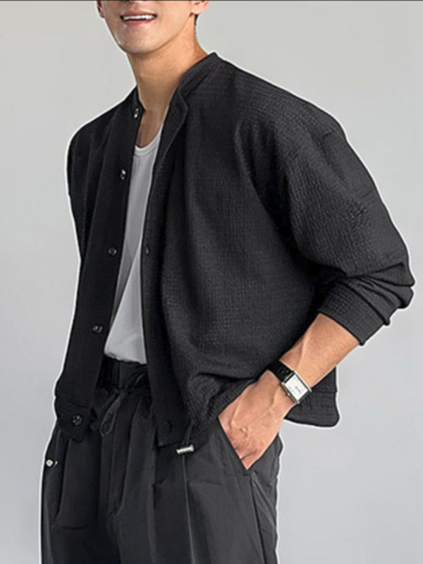 Men's Hollow Mesh Long Sleeve Shirt SKUL40091