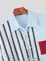 Men's Color Block Patchwork Half Sleeve Shirt SKUL39388
