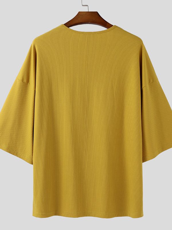 Men's 3D Floral Print Textured Half Sleeve T-Shirt SKUL32865