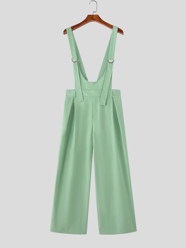 Men's Solid Color Wide Leg Jumpsuit SKUL54423