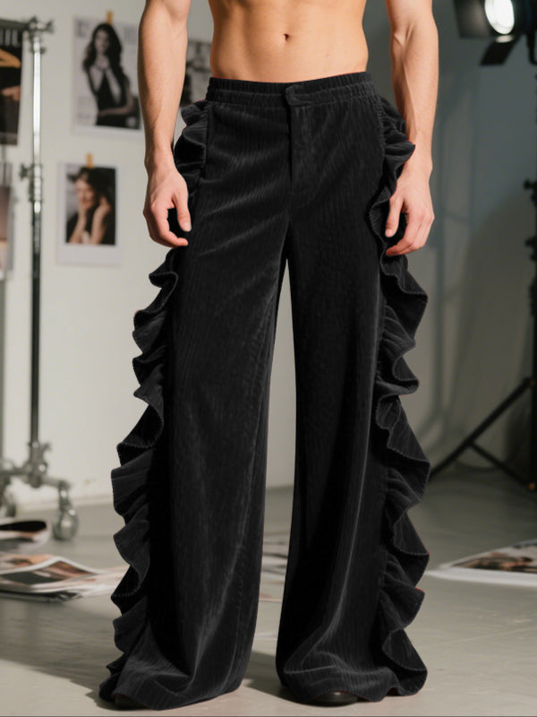 Men's Ruffled Patchwork Casual Pant SKUL29567