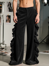 Men's Ruffled Patchwork Casual Pant SKUL29567