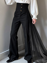 Men's Deconstructed Chiffon Flap Patchwork Straight Pant SKUL37670