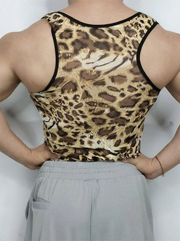 Men's Leopard Print Casual Tank SKUL22218