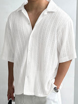 Men's Knit Hollow Short Sleeve Shirt SKUL04301