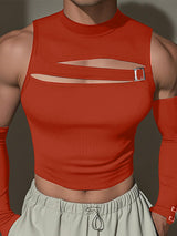 Men's Cut Cropped Sleeveless T-Shirt SKUL21584