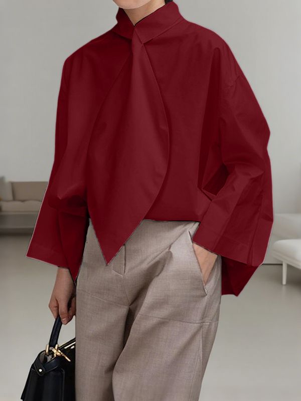 Men's Deconstructed Tie Long Sleeve Shirt SKUL32851