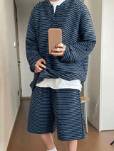 Men's Vintage Versatile Striped Two Pieces Outfit SKUL31750