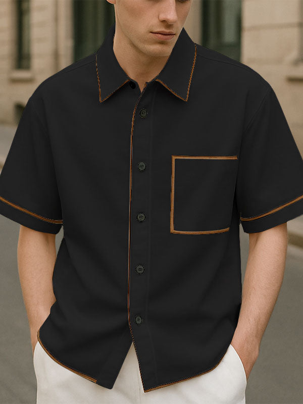 Mens Contrast Stripe Short Sleeve Shirt SKUL19109