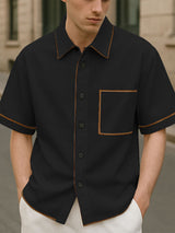 Mens Contrast Stripe Short Sleeve Shirt SKUL19109