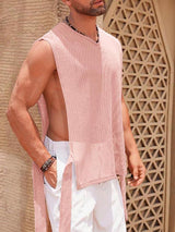 Men's Sheer Mesh Textured Casual Tank SKUL06336