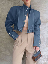 Men's Deconstructed Contrast Stitch Long Sleeve Jacket SKUL32849