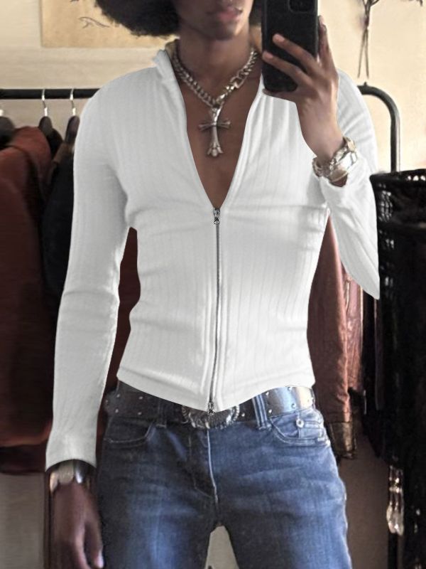 Men's Minimalist Rib Knit Long Sleeve Cardigan SKUL46574