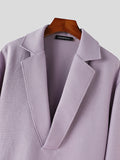 Mens Solid Texture Lapel Pullover Sweatshirt SKUK31934