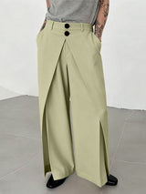 Men's Solid Color Deconstructed Layered Wide Leg Pant SKUL46193